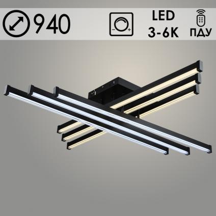 Люстра YH1038/6 BK черный 2x84W LED 3000K-6000K ПДУ диммер d940, 24